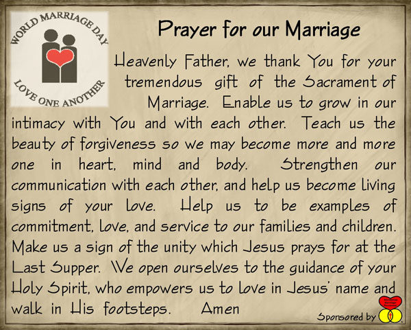 Prayer for our marriage card.
