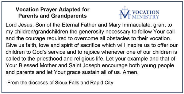 Vocation Prayer adapted for Parents and Grandparents.