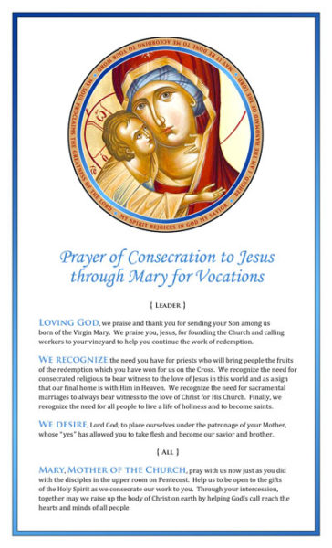 Prayer of Consecration to Jesus card front.