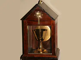 chalice in a wooden box.