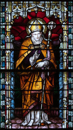 stained glass window of saint alphonse liguori in carlow cathedral.