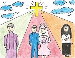 Poster of marriage drawn by child