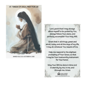 St. Teresa of Avila Prayer Card